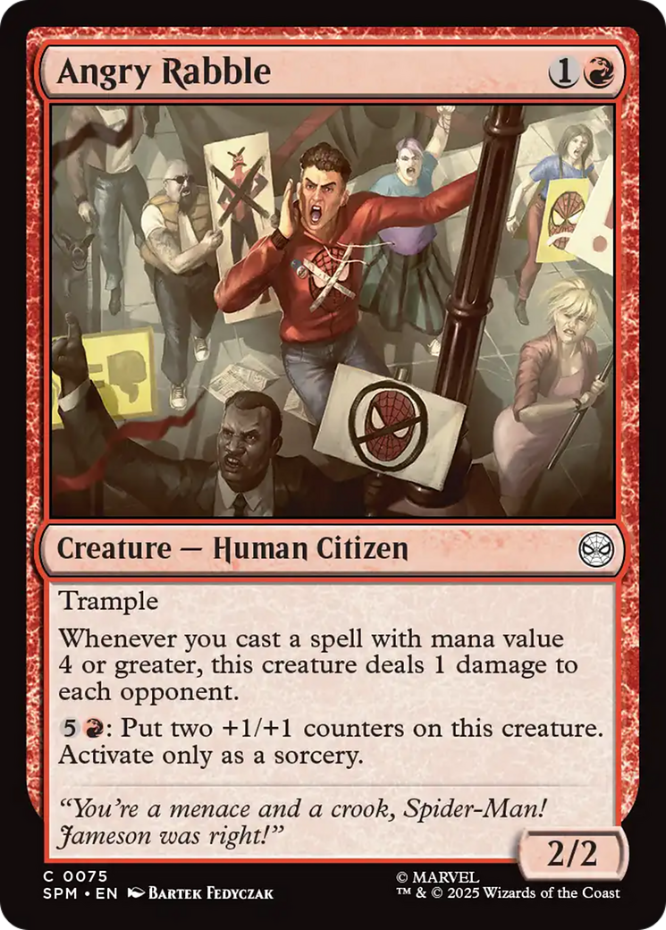 Angry Rabble - Common Creature — Human Citizen card from Marvel's Spider-Man