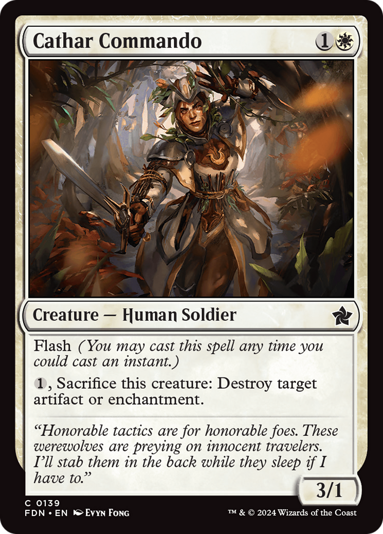 Cathar Commando - Common Creature — Human Soldier card from Foundations