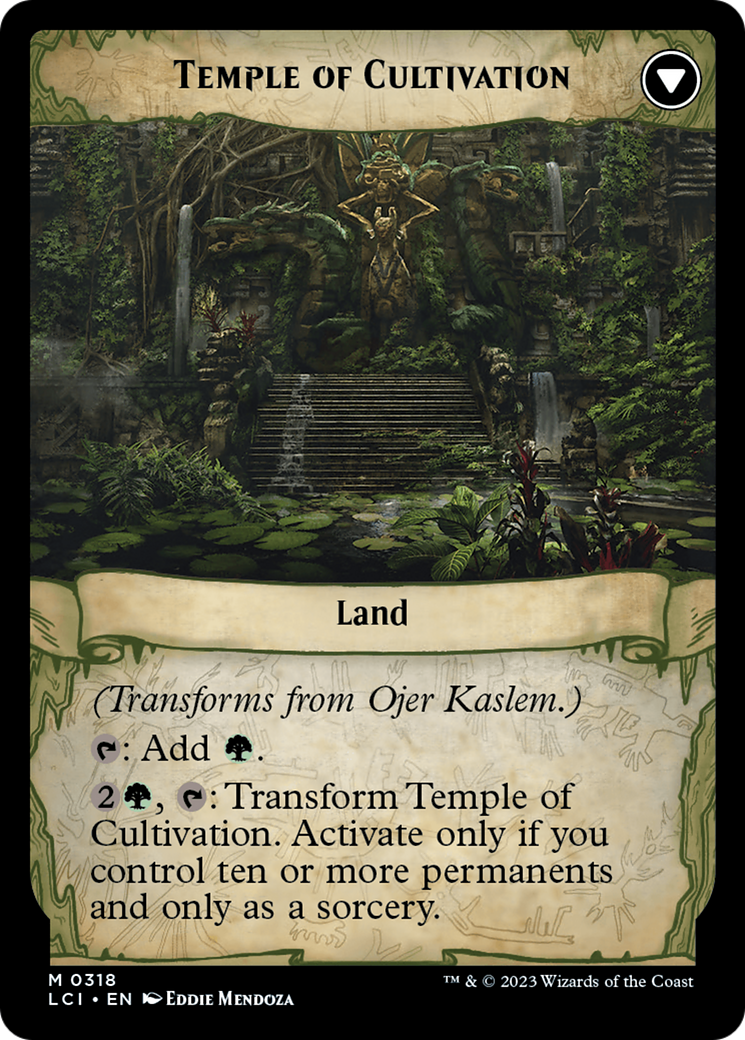 Back face of Ojer Kaslem, Deepest Growth // Temple of Cultivation - Legendary Creature — God card