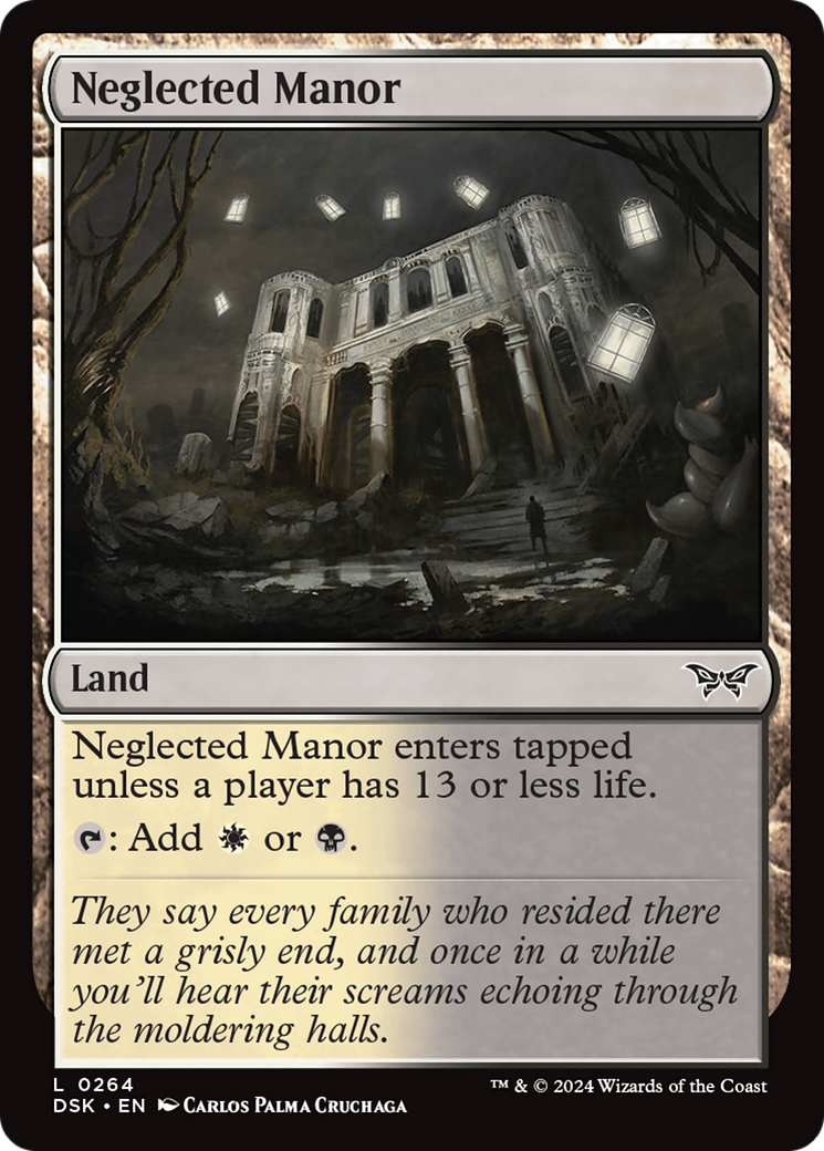 Neglected Manor - Common Land card from Duskmourn: House of Horror
