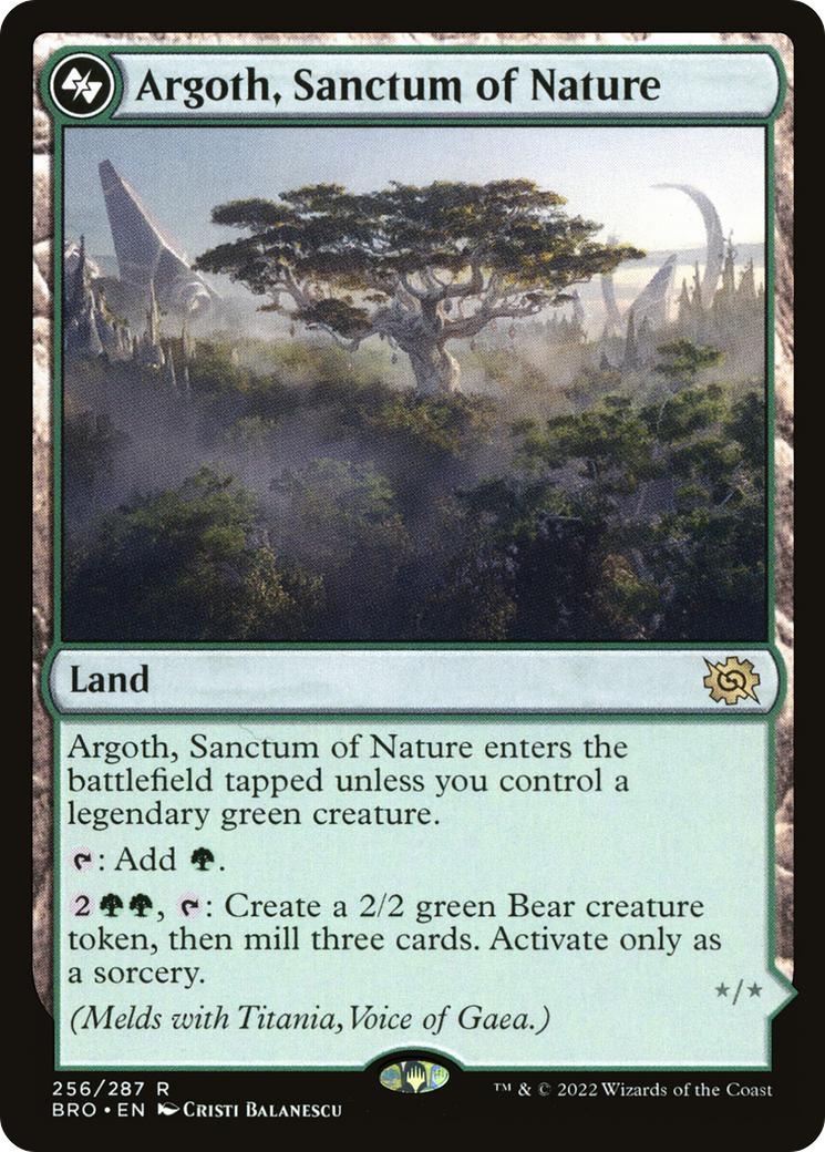 Argoth, Sanctum of Nature // Titania, Gaea Incarnate - Rare Land card from BRO