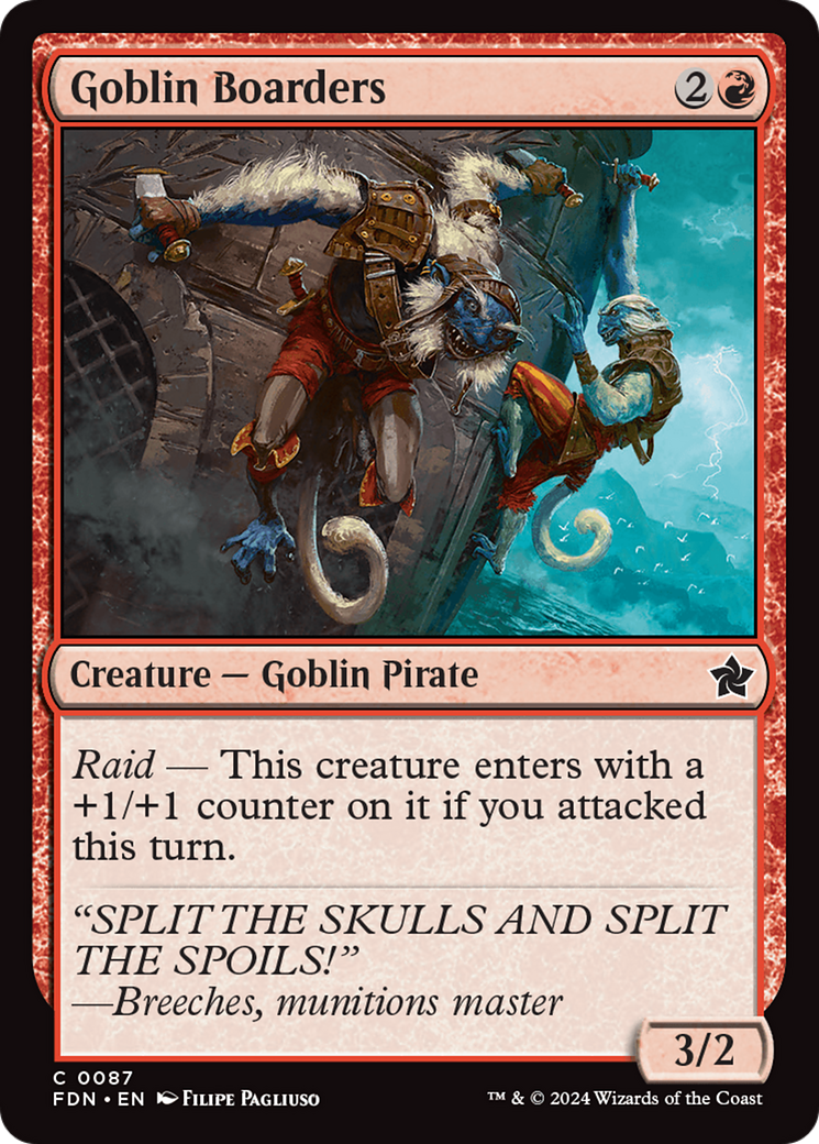 Goblin Boarders - Common Creature — Goblin Pirate card from Foundations