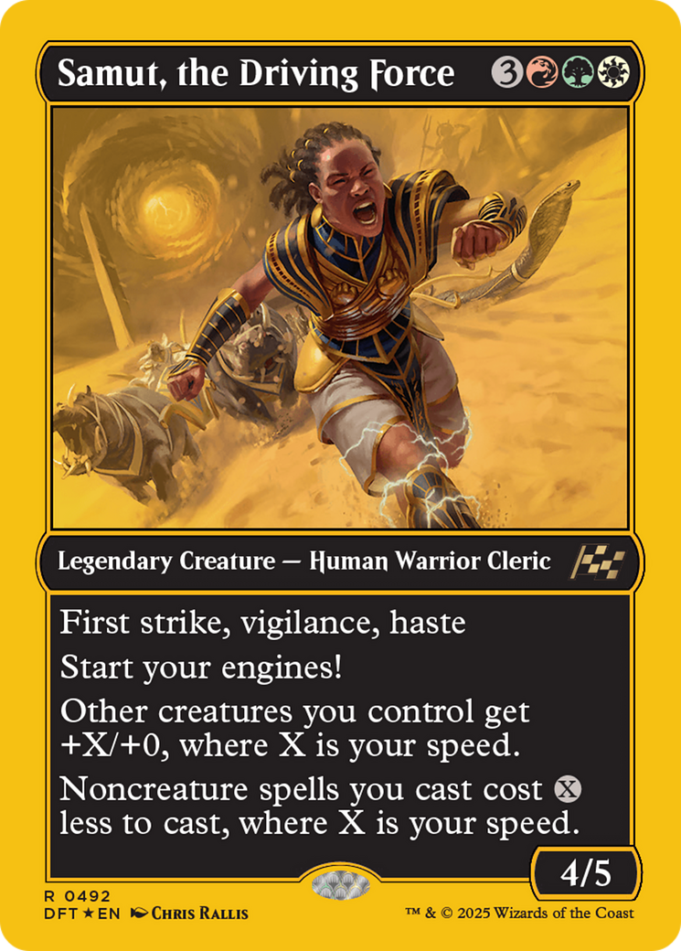 Samut, the Driving Force - Rare Legendary Creature — Human Warrior Cleric card from Aetherdrift