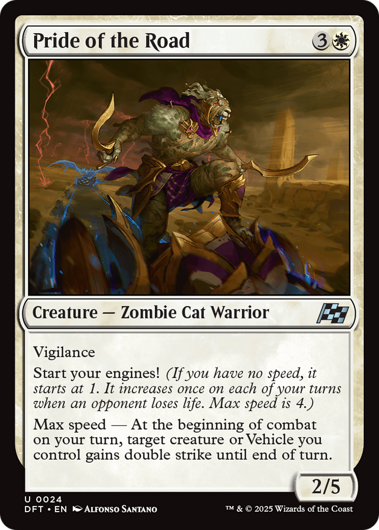 Pride of the Road - Uncommon Creature — Zombie Cat Warrior card from Aetherdrift