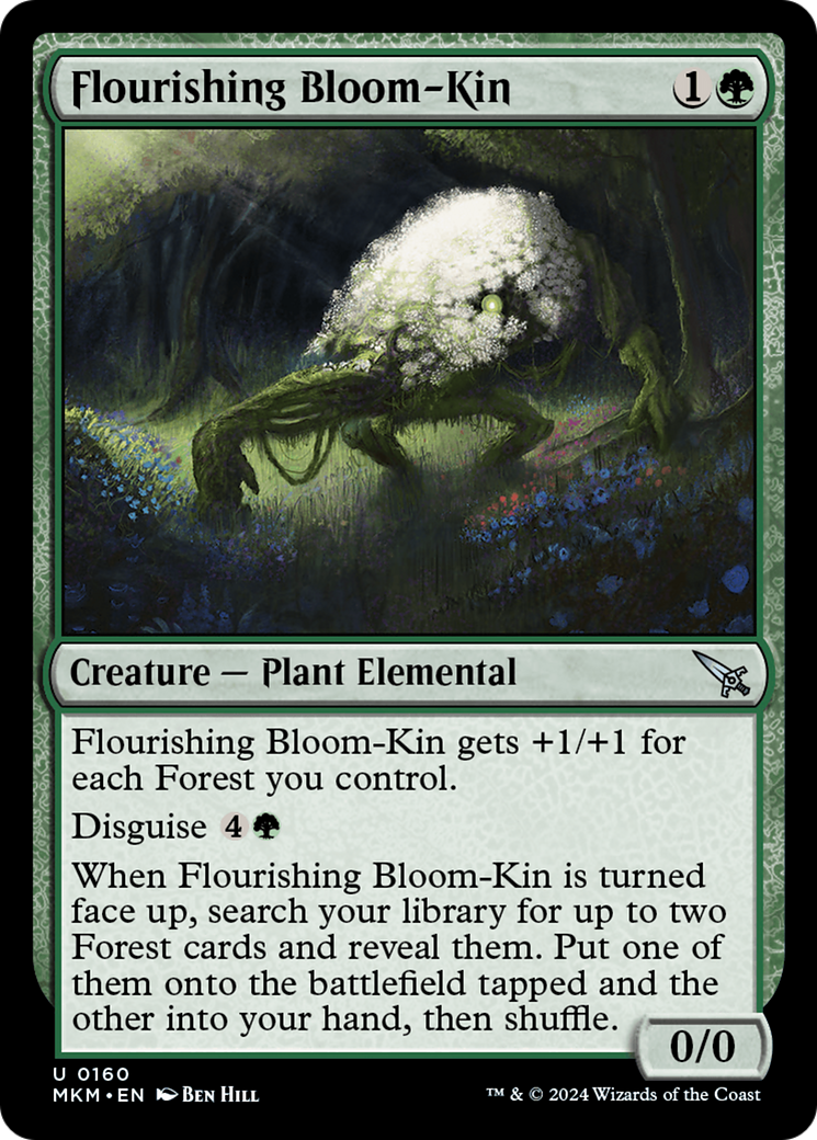 Flourishing Bloom-Kin - Uncommon Creature — Plant Elemental card from Murders at Karlov Manor