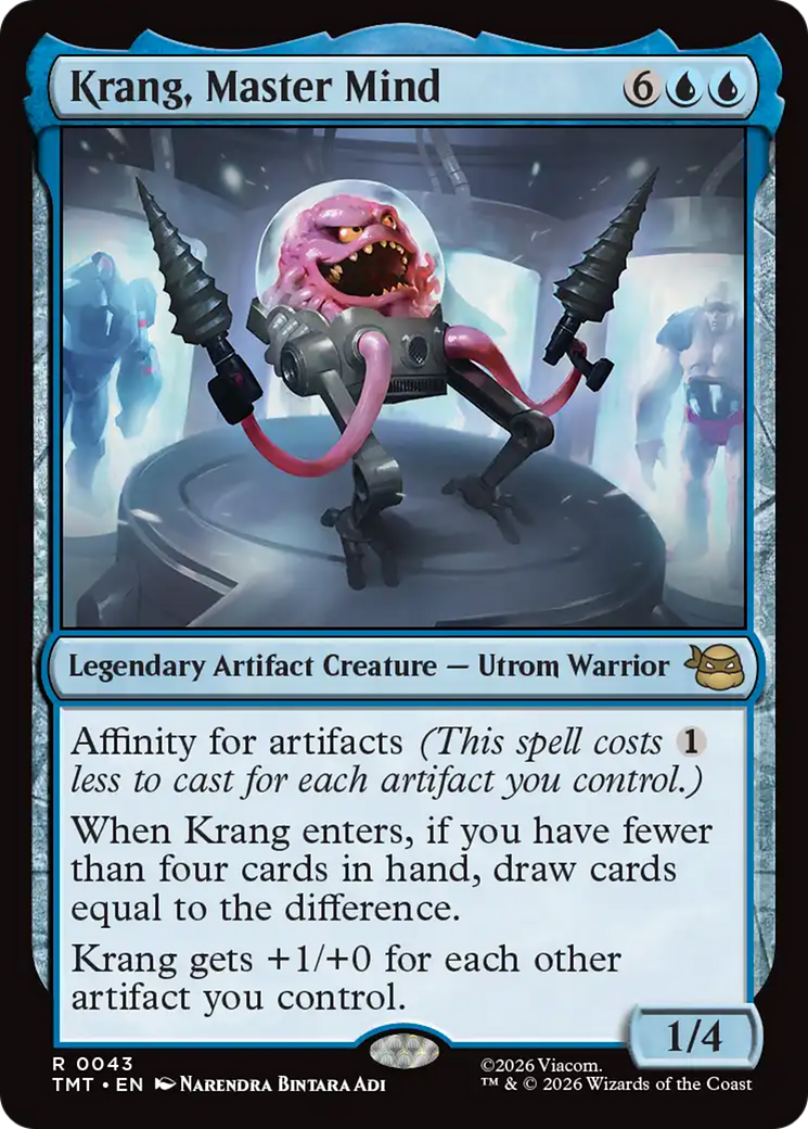 Krang, Master Mind - Rare Legendary Artifact Creature — Utrom Warrior card from Teenage Mutant Ninja Turtles