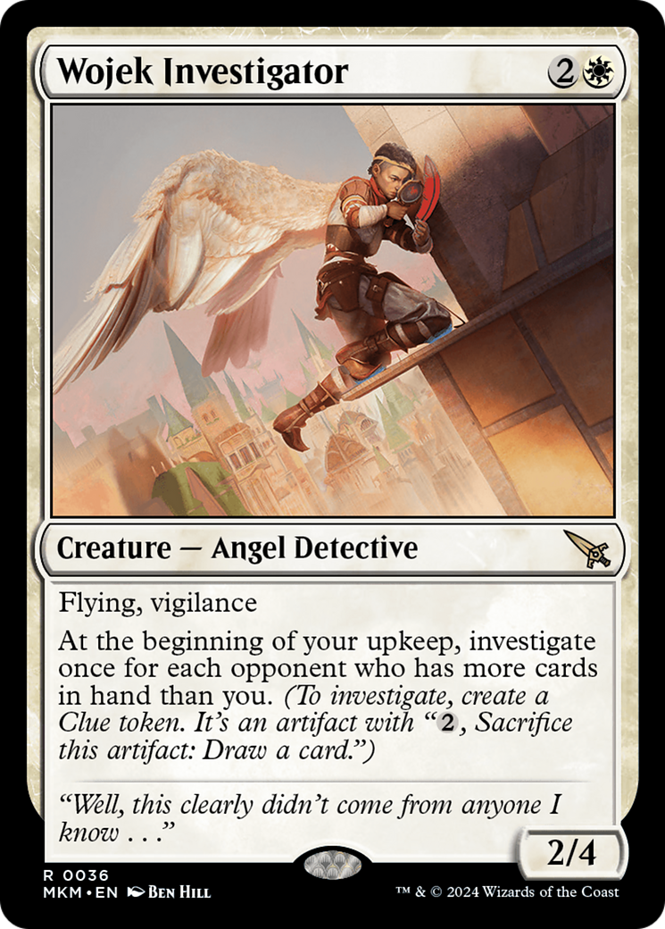 Wojek Investigator - Rare Creature — Angel Detective card from Murders at Karlov Manor
