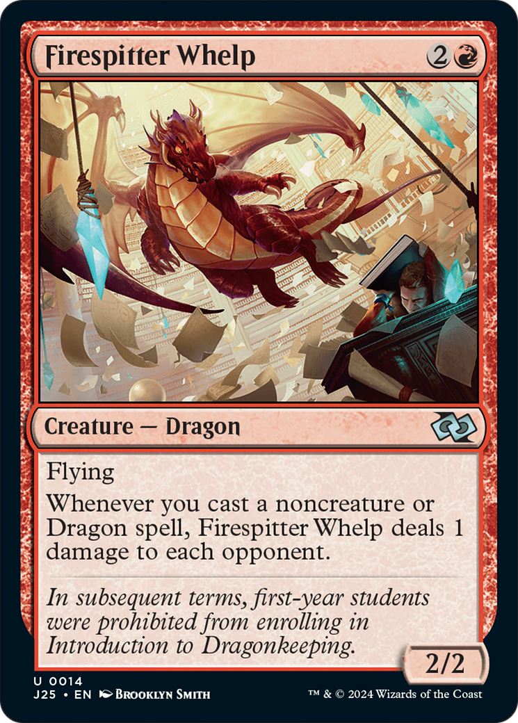 Firespitter Whelp - Uncommon Creature — Dragon card from Foundations Jumpstart