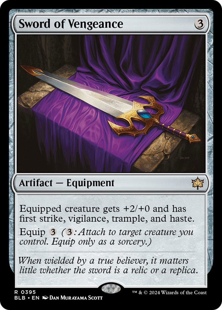 Sword of Vengeance - Rare Artifact — Equipment card from Bloomburrow