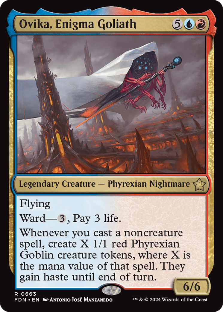 Ovika, Enigma Goliath - Rare Legendary Creature — Phyrexian Nightmare card from Foundations