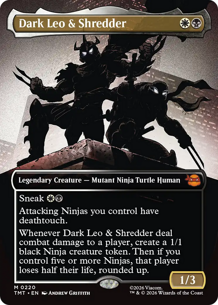 Dark Leo & Shredder - Mythic Legendary Creature — Mutant Ninja Turtle Human card from Teenage Mutant Ninja Turtles