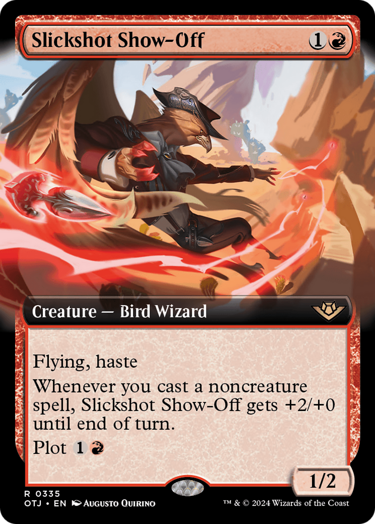 Slickshot Show-Off - Rare Creature — Bird Wizard card from Outlaws of Thunder Junction