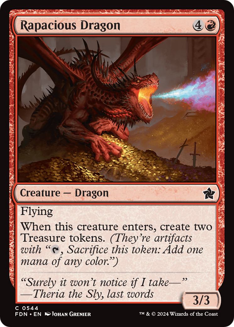 Rapacious Dragon - Common Creature — Dragon card from Foundations
