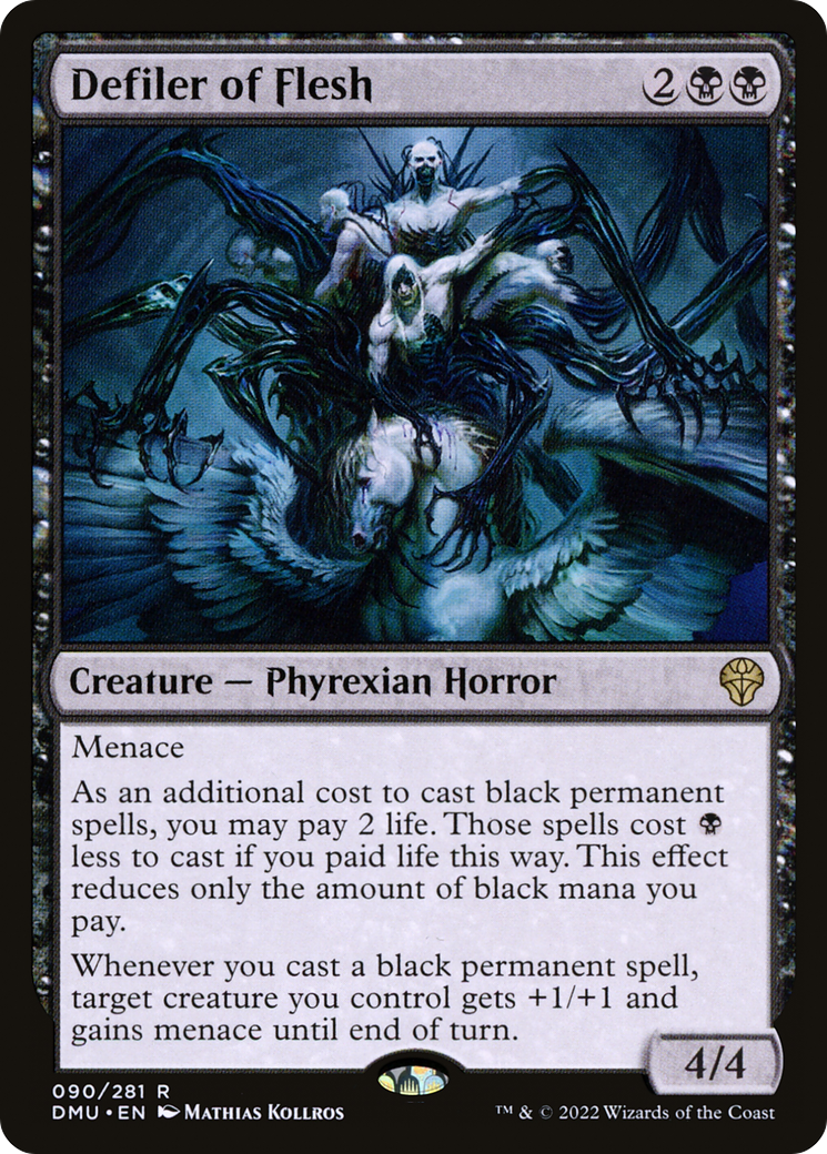 Defiler of Flesh - Rare Creature — Phyrexian Horror card from Dominaria United