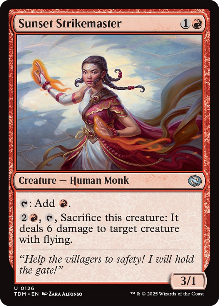 Sunset Strikemaster - Uncommon Creature — Human Monk card from Tarkir: Dragonstorm