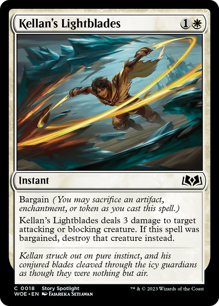Kellan's Lightblades - Common Instant card from Wilds of Eldraine