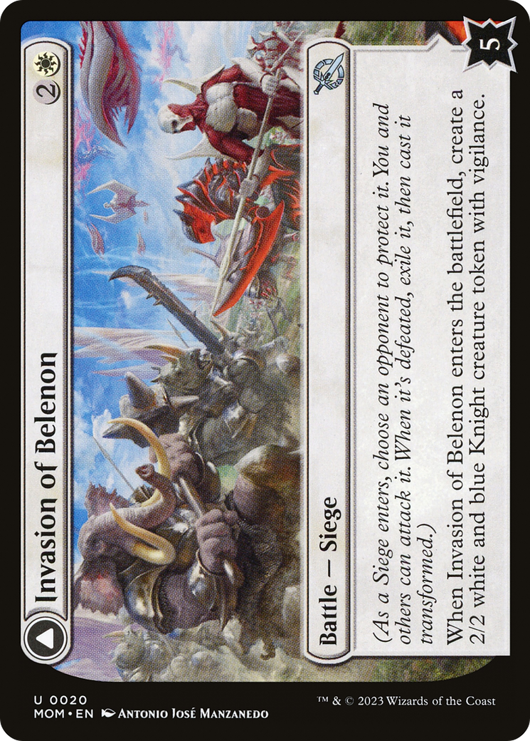 Invasion of Belenon // Belenon War Anthem - Uncommon Battle — Siege card from March of the Machine