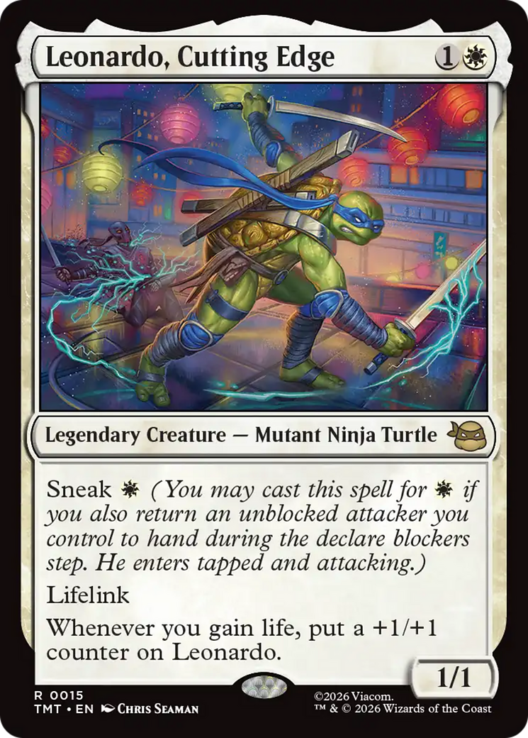 Leonardo, Cutting Edge - Rare Legendary Creature — Mutant Ninja Turtle card from Teenage Mutant Ninja Turtles