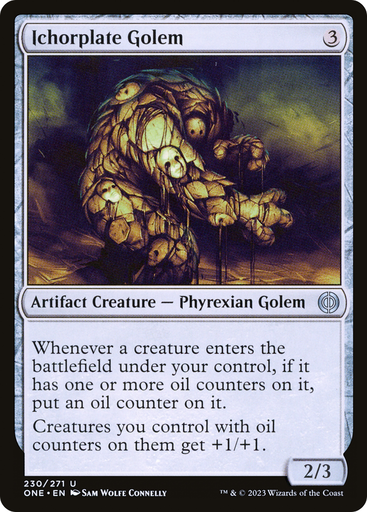 Ichorplate Golem - Uncommon Artifact Creature — Phyrexian Golem card from Phyrexia: All Will Be One