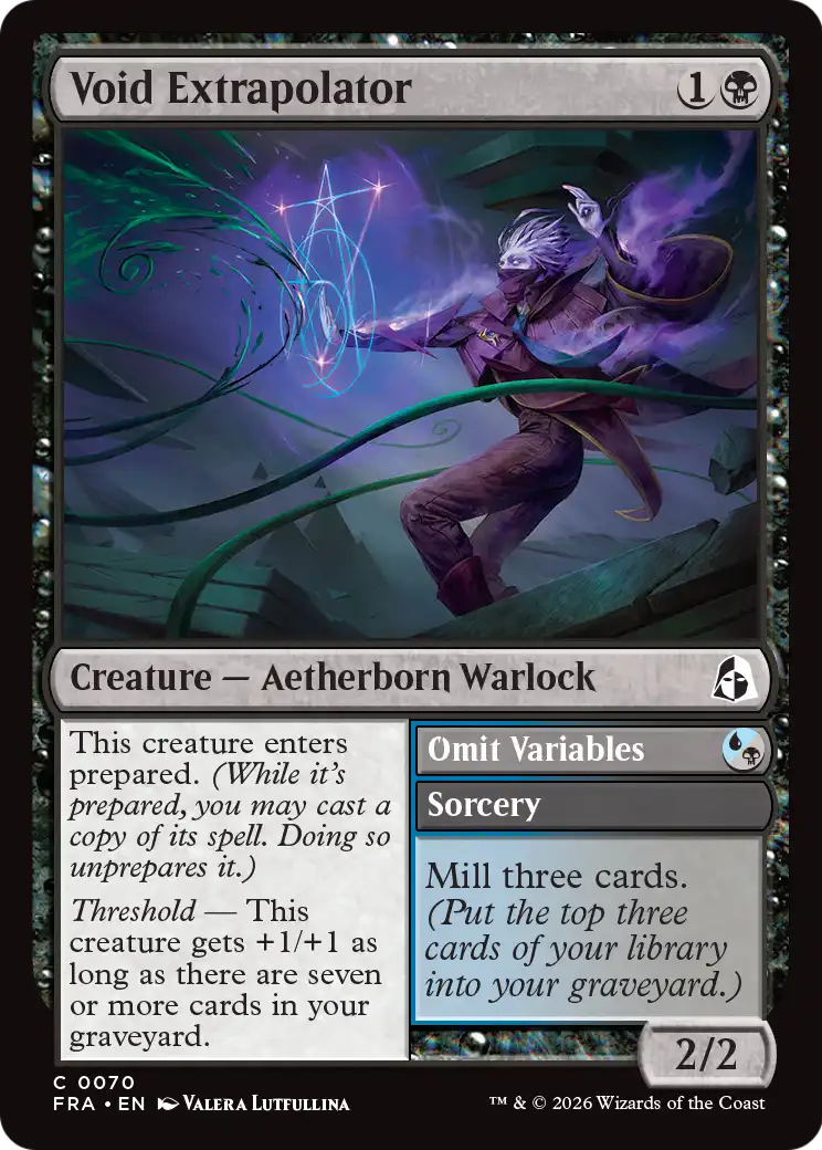 Void Extrapolator // Omit Variables - Common Creature — Aetherborn Warlock card from Reality Fracture