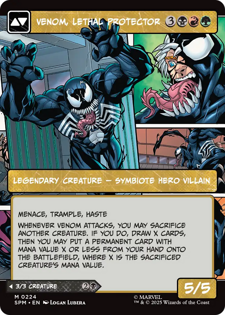 Back face of Eddie Brock // Venom, Lethal Protector - Legendary Creature — Human Hero Villain card