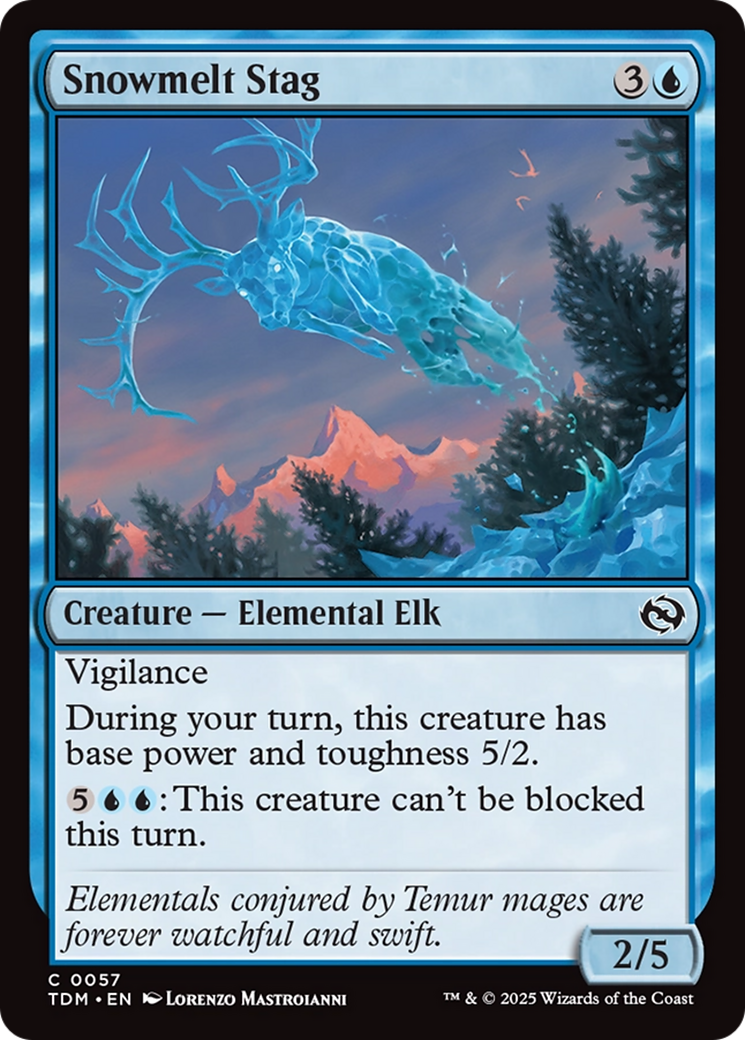 Snowmelt Stag - Common Creature — Elemental Elk card from Tarkir: Dragonstorm