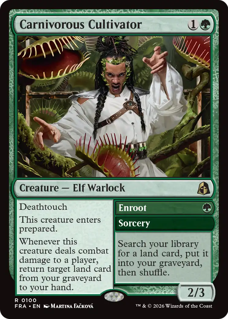 Carnivorous Cultivator // Enroot - Rare Sorcery card from Reality Fracture
