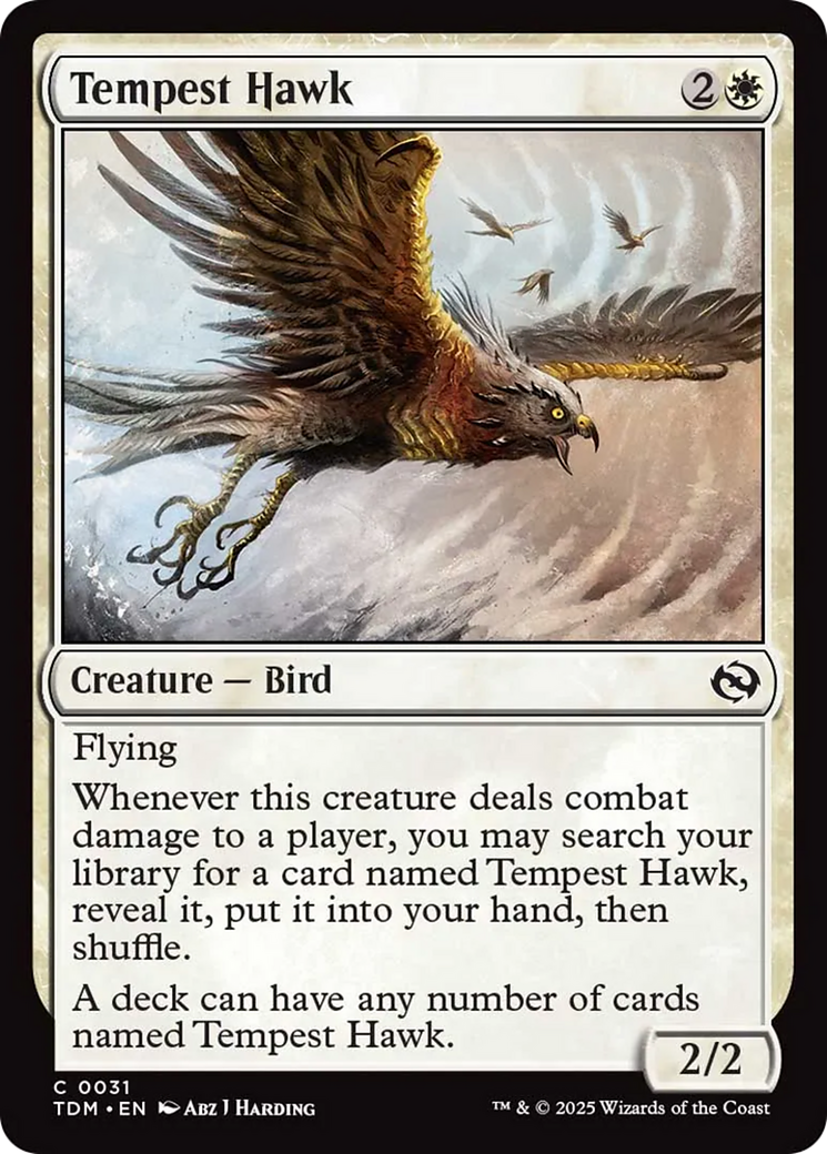 Tempest Hawk - Common Creature — Bird card from Tarkir: Dragonstorm