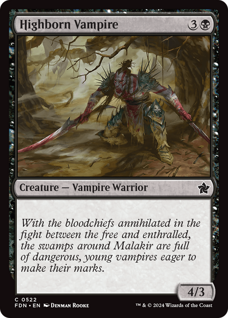 Highborn Vampire - Common Creature — Vampire Warrior card from Foundations