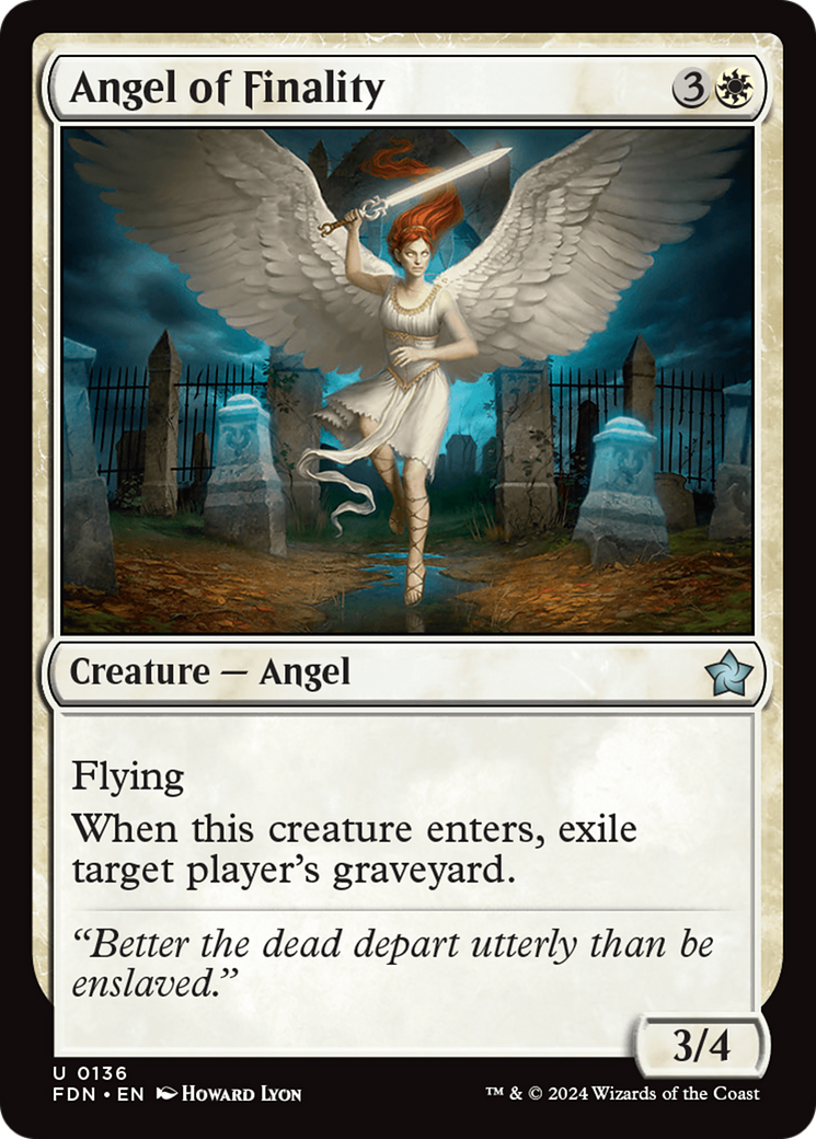 Angel of Finality - Uncommon Creature — Angel card from Foundations