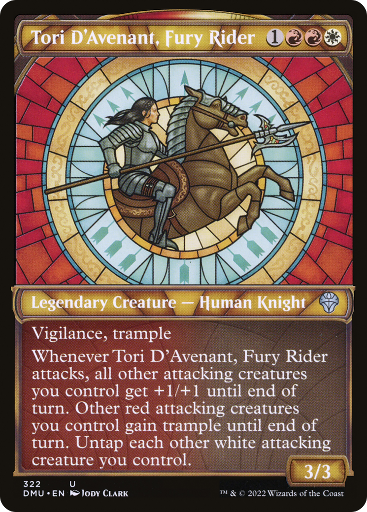 Tori D'Avenant, Fury Rider - Uncommon Legendary Creature — Human Knight card from Dominaria United