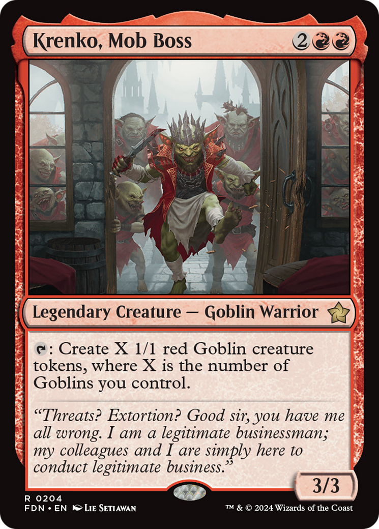 Krenko, Mob Boss - Rare Legendary Creature — Goblin Warrior card from Foundations