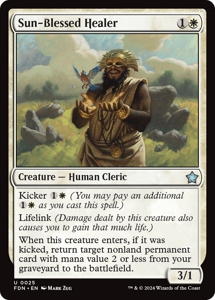 Sun-Blessed Healer - Uncommon Creature — Human Cleric card from Foundations