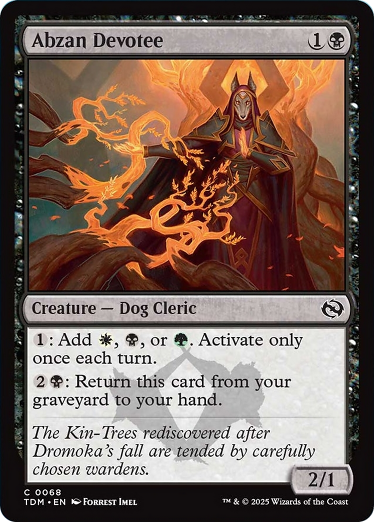 Abzan Devotee - Common Creature — Dog Cleric card from Tarkir: Dragonstorm