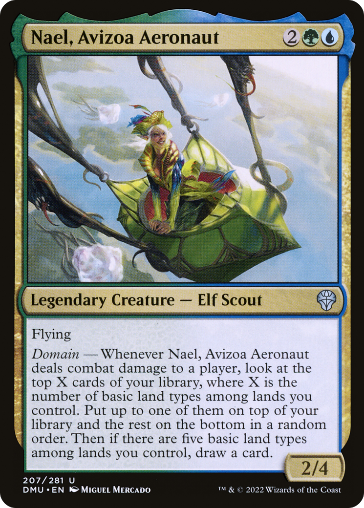 Nael, Avizoa Aeronaut - Uncommon Legendary Creature — Elf Scout card from Dominaria United