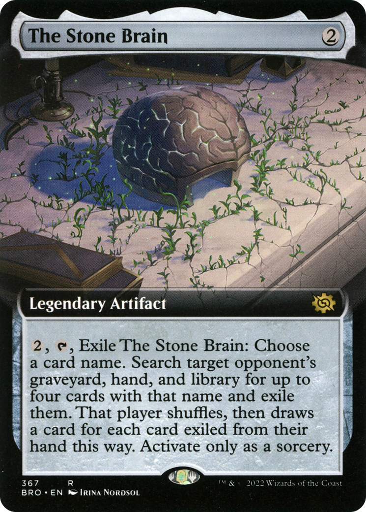 The Stone Brain - Rare Legendary Artifact card from The Brothers' War
