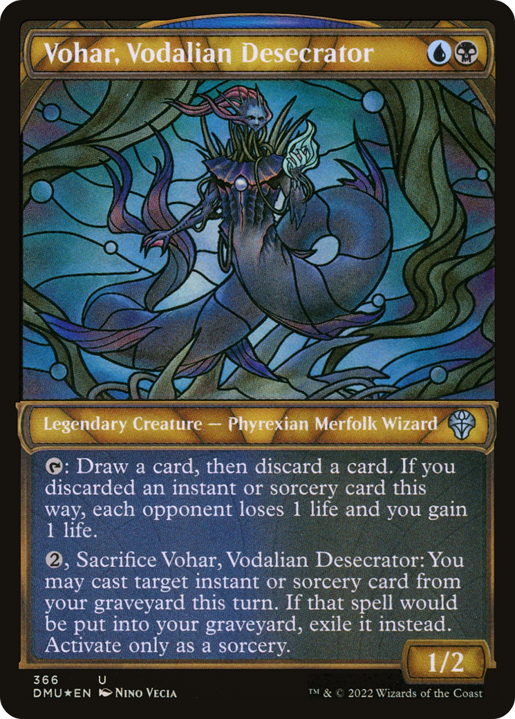 Vohar, Vodalian Desecrator - Uncommon Legendary Creature — Phyrexian Merfolk Wizard card from Dominaria United