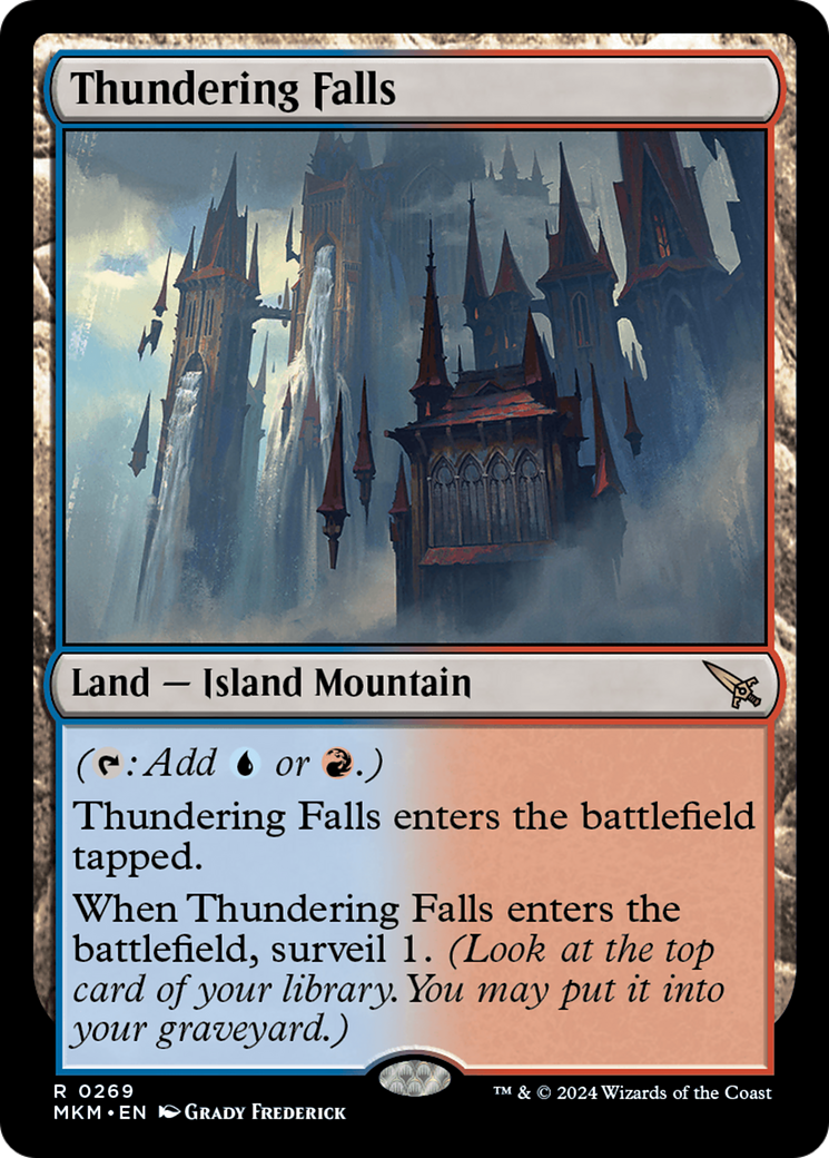 Thundering Falls - Rare Land — Island Mountain card from Murders at Karlov Manor