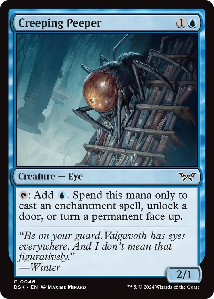 Creeping Peeper - Common Creature — Eye card from Duskmourn: House of Horror