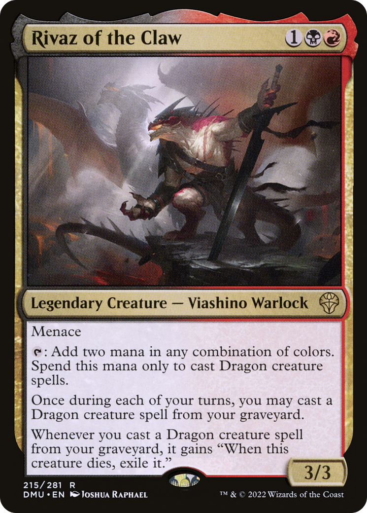 Rivaz of the Claw - Rare Legendary Creature — Lizard Warlock card from Dominaria United