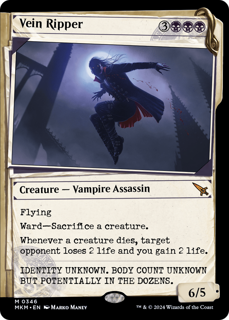 Vein Ripper - Mythic Creature — Vampire Assassin card from Murders at Karlov Manor