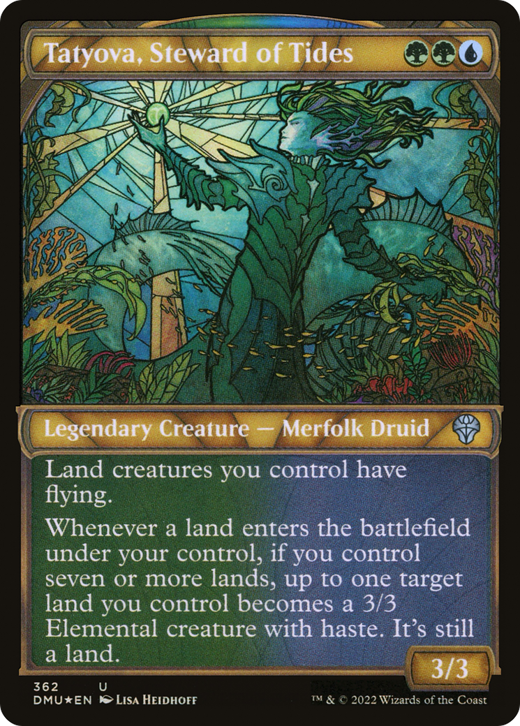 Tatyova, Steward of Tides - Uncommon Legendary Creature — Merfolk Druid card from Dominaria United