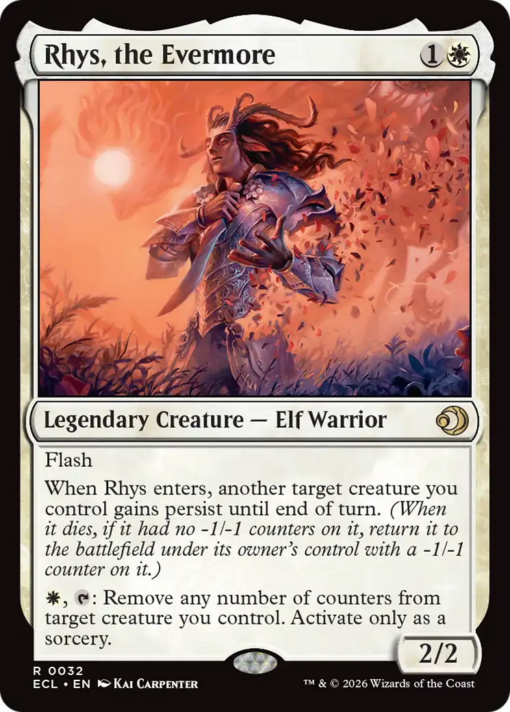 Rhys, the Evermore - Rare Legendary Creature — Elf Warrior card from Lorwyn Eclipsed