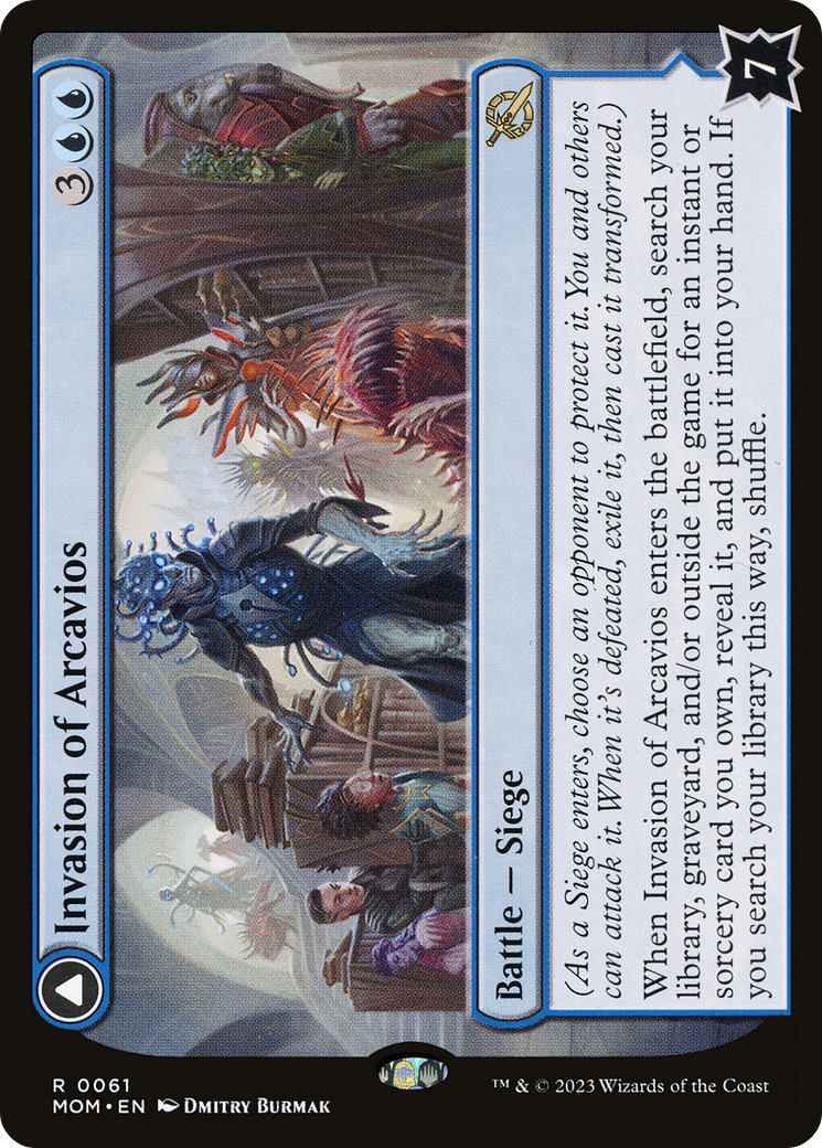 Invasion of Arcavios // Invocation of the Founders - Rare Battle — Siege card from March of the Machine