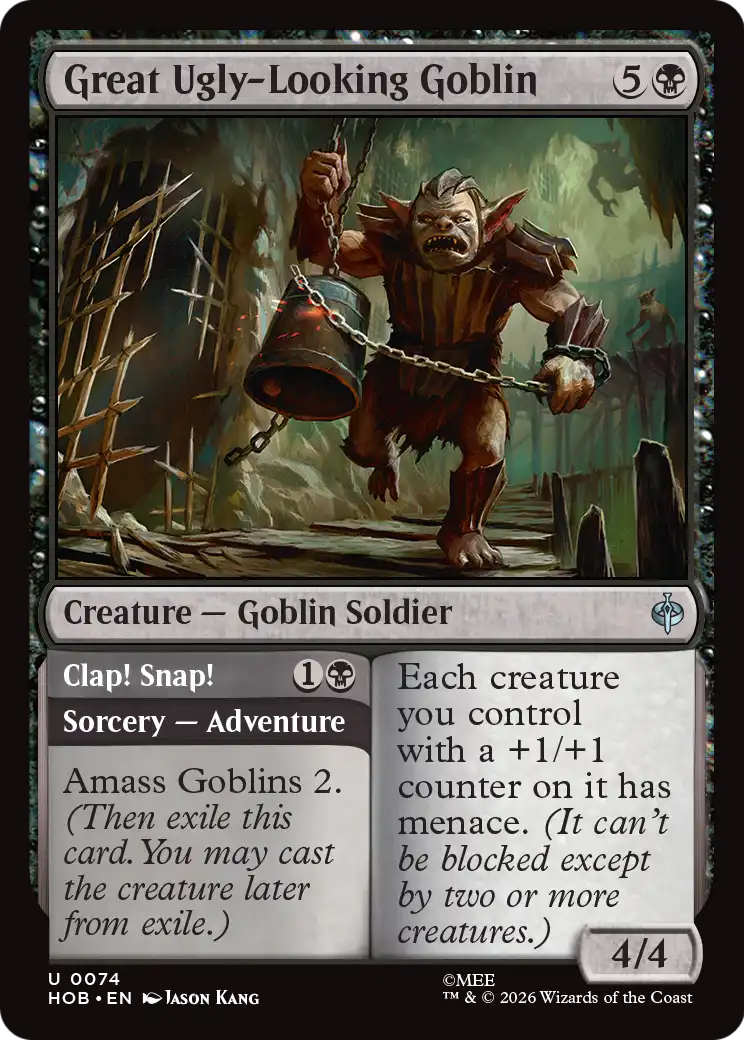 Great Ugly-Looking Goblin // Clap! Snap! - Uncommon Creature — Goblin Soldier card from The Hobbit