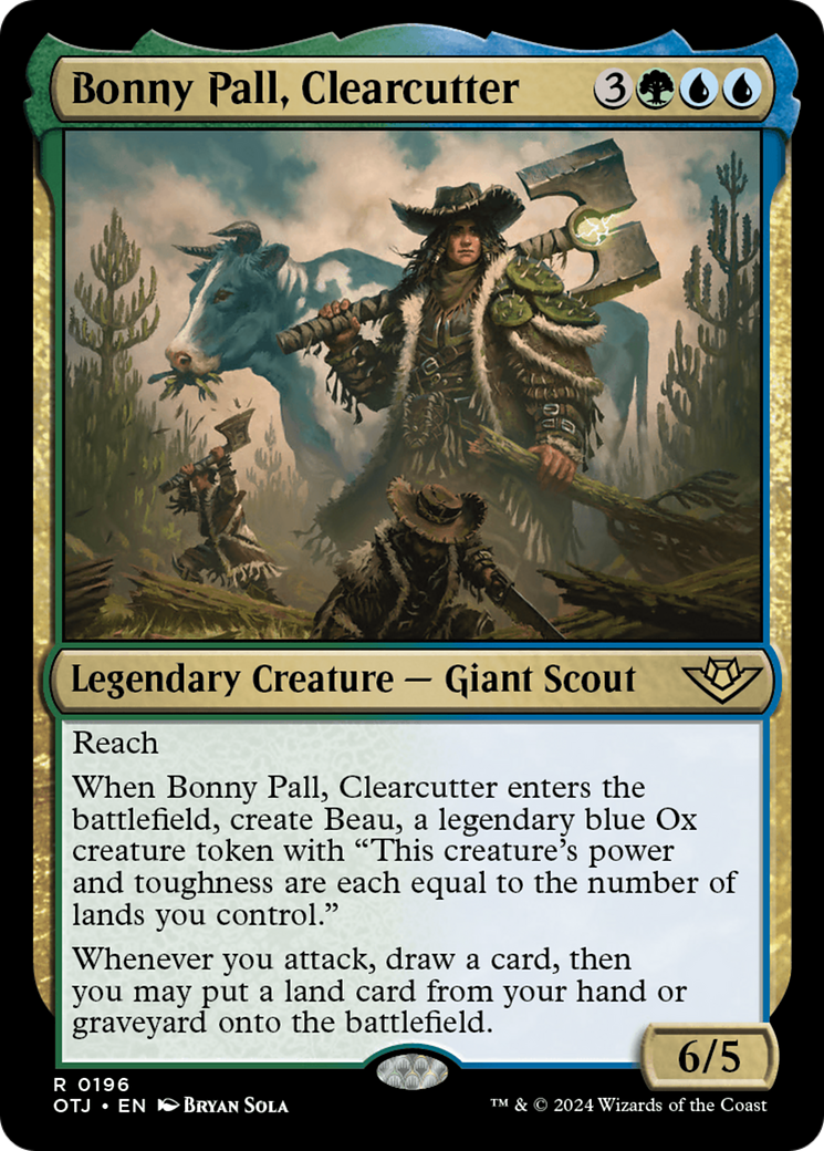 Bonny Pall, Clearcutter - Rare Legendary Creature — Giant Scout card from Outlaws of Thunder Junction
