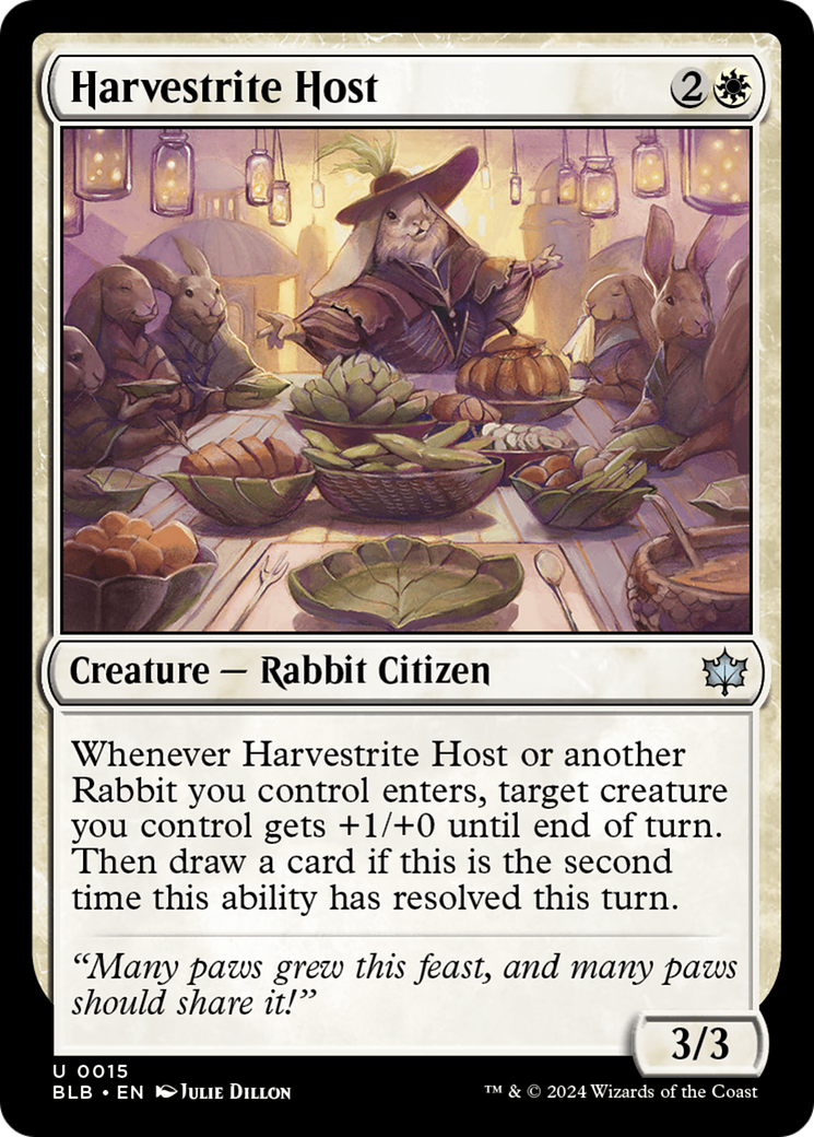 Harvestrite Host - Uncommon Creature — Rabbit Citizen card from Bloomburrow