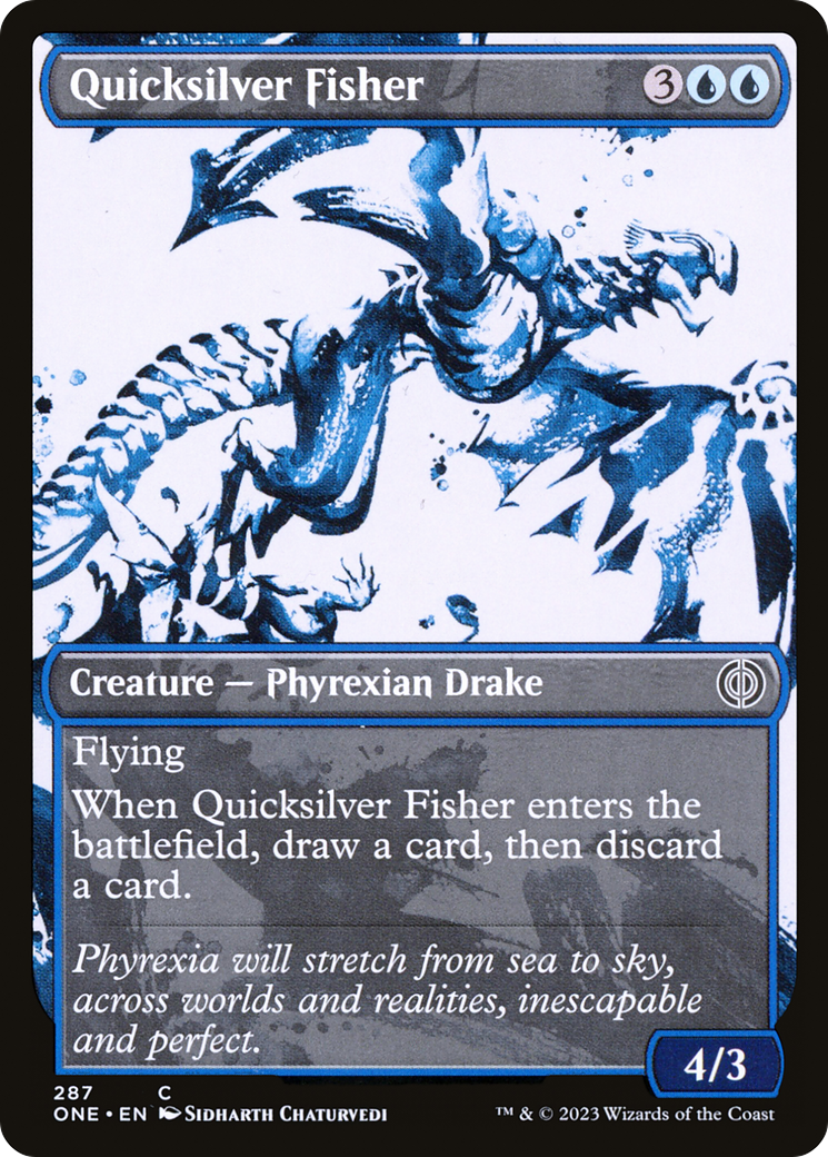 Quicksilver Fisher - Common Creature — Phyrexian Drake card from Phyrexia: All Will Be One