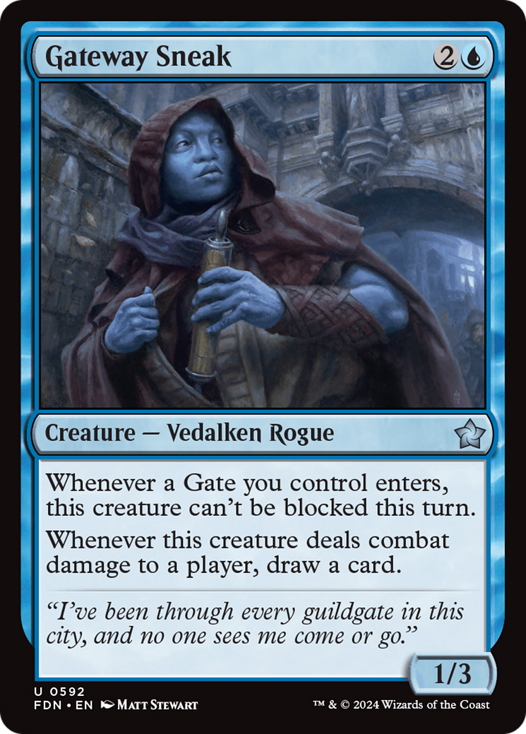 Gateway Sneak - Uncommon Creature — Vedalken Rogue card from Foundations