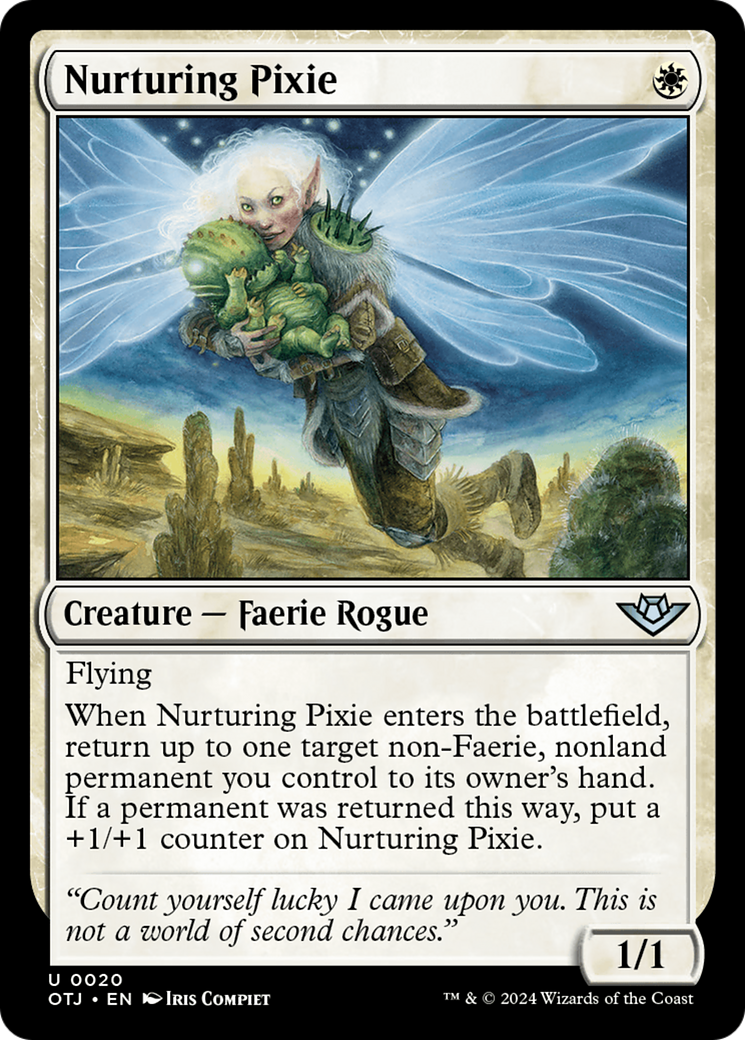 Nurturing Pixie - Uncommon Creature — Faerie Rogue card from Outlaws of Thunder Junction